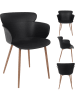 Rétro Chic Krzesło "Lorens" w kolorze czarnym - 54 x 82 x 60 cm