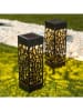 Profigarden Solarne lampy ogrodowe LED (2 szt.) w kolorze czarnym na trzonku - wys. 28 cm