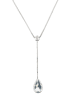 OR ÉCLAT Weißgold-Halskette "Goutte d'Azur" mit Anhänger - (L)41 cm