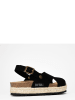 BAYTON Sandały "Leida" w kolorze czarnym na koturnie