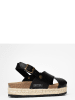 BAYTON Sandały "Leida" w kolorze czarnym na koturnie