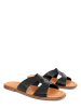 Twin Island Leren slippers zwart