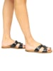 Twin Island Leder-Pantoletten in Schwarz