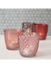 Boltze 4-delige set: windlichten "Marilu" lichtroze/roze/paars - (H)7,5 x Ø 7,5 cm