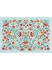 Madre Selva Badvorleger "Mexican Flowers" in Türkis/ Bunt - (L)40 x (B)60 cm