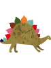 little nice things Wandklok "Dino" olijfgroen/meerkleurig - (B)40 x (H)40 cm