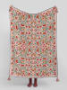 Folkifreckles Kuscheldecke "Mexican Flowers" in Rosa/ Bunt - (L)170 x (B)130 cm