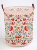 Folkifreckles Opbergmand "Mexican Flowers" lichtroze/meerkleurig - (B)40 x (H)50 cm