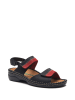 Comfortfusse Leren sandalen zwart/rood