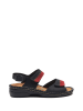 Comfortfusse Leren sandalen zwart/rood