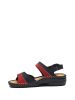 Comfortfusse Leren sandalen zwart/rood