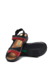 Comfortfusse Leren sandalen zwart/rood