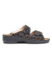 Comfortfusse Leren slippers zwart/meerkleurig