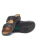 Comfortfusse Leren slippers zwart/meerkleurig