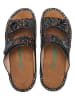 Comfortfusse Leren slippers zwart/meerkleurig