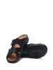 Comfortfusse Leren slippers zwart