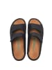 Comfortfusse Leren slippers zwart