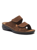 Comfortfusse Leren slippers bruin