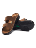 Comfortfusse Leren slippers bruin