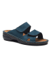 Comfortfusse Leder-Pantoletten in Blau
