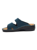 Comfortfusse Leder-Pantoletten in Blau
