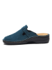 Comfortfusse Leder-Clogs in Blau