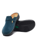 Comfortfusse Leder-Clogs in Blau