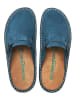 Comfortfusse Leder-Clogs in Blau
