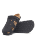 Comfortfusse Leder-Clogs in Schwarz