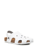 Comfortfusse Leder-Clogs in Weiß