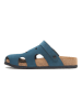 Comfortfusse Leder-Clogs in Blau