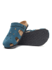 Comfortfusse Leder-Clogs in Blau
