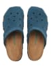 Comfortfusse Leder-Clogs in Blau