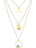 MENTHE À L'O Vergulde ketting met hangers - (L)38 cm
