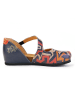 Goby Leder-Ballerinas in Dunkelblau/ Bunt