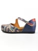 Goby Leder-Ballerinas in Dunkelblau/ Bunt