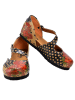 Goby Leder-Ballerinas in Rot/ Schwarz