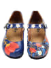 Goby Leder-Ballerinas in Dunkelblau/ Bunt
