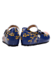 Goby Leder-Ballerinas in Dunkelblau/ Bunt