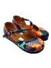 Goby Leder-Ballerinas in Dunkelblau/ Bunt