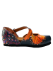 Goby Leder-Ballerinas in Dunkelblau/ Bunt