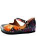 Goby Leder-Ballerinas in Dunkelblau/ Bunt