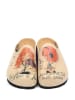 Calceo Clogs in Beige/ Bunt