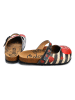 Calceo Clogs in Schwarz/ Creme/ Rot