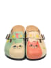 Calceo Clogs in Mint/ Beige/ Bunt