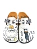 Calceo Clogs in Weiß/ Bunt