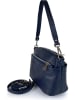Florence Bags Leder-Schultertasche "Gioa" in Dunkelblau - (B)24 x (H)16 x (T)6 cm