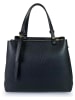 Florence Bags Leder-Henkeltasche "Bea" in Schwarz - (B)25 x (H)19 x (T)11 cm