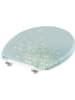 Schütte Toiletbril met softclose "Flower in the wind" turquoise