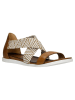 Wojas Leder-Sandalen in Hellbraun/ Weiß